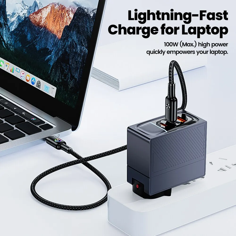 Toocki-Type C to Type C USB كابل ، 5A سريع شحن الحبل ، LED inditor ، USB C إلى USB C كابل لهواوي ، شاومي ، Realme ، سامسونج ، 100 واط