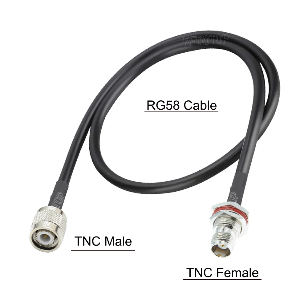 New RG58 TNC Male Plug to TNC Female Jack Connector Low Loss RF Extension Coaxial Jumper Pigtail Cord Cable 50 Ohm Nickel Plated