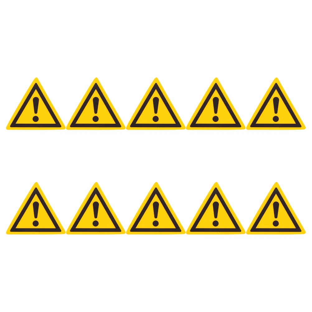 

10 шт. желтых наклеек с знаком восклицания для предупреждения об опасности, самоклеящиеся, водонепроницаемые, для маркировки опасных зон на рабочем месте