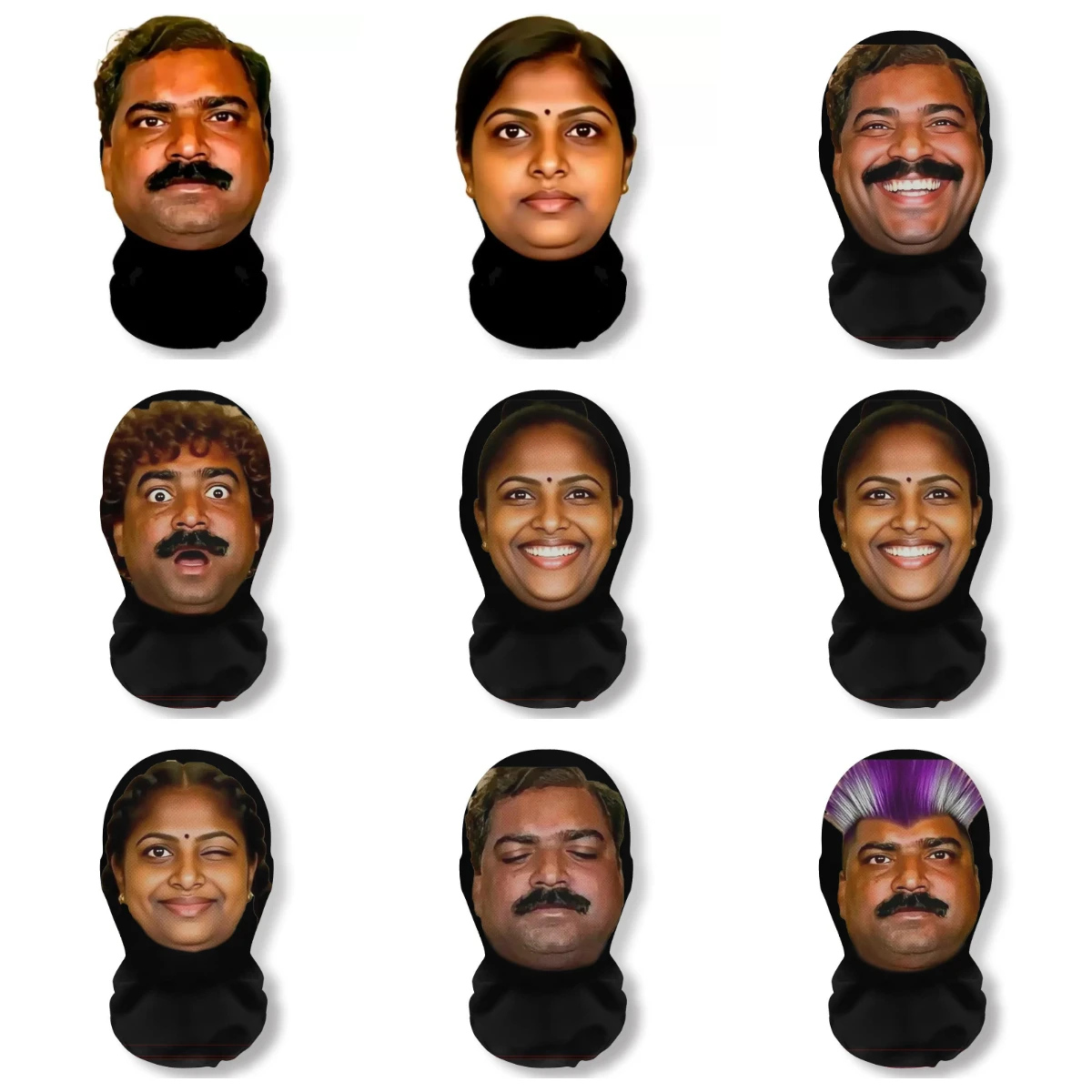 Funny Indian Facial Expression Spoof Abstract Humorous Mask Novelty Live Streaming Outdoor Prop Cosplay Costume Accessories
