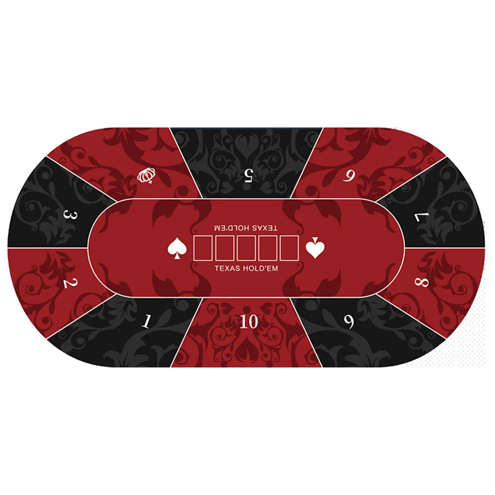 

Large-sized Multiplayer Texas Hold 'em Poker Mat Casino Game Table Mat Rubber Thicken Poker Mat for Gatherings Accessories