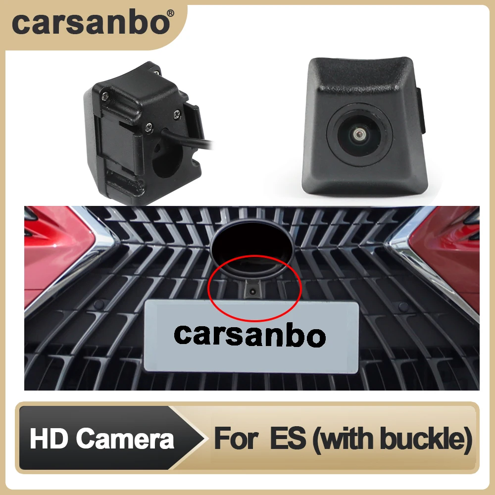 Carsanbo HD Car Front View OEM Camera Night Vision Fisheye Camera for Lexus 2018-2020 ES(with Buckle)Parking Surveillance System