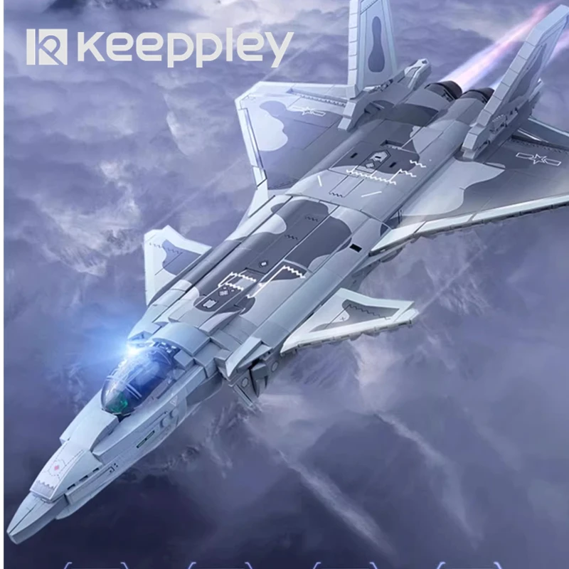 

keeppley J-20 stealth fighter building blocks military aircraft model assembly figure kawaii children's toy birthday gift