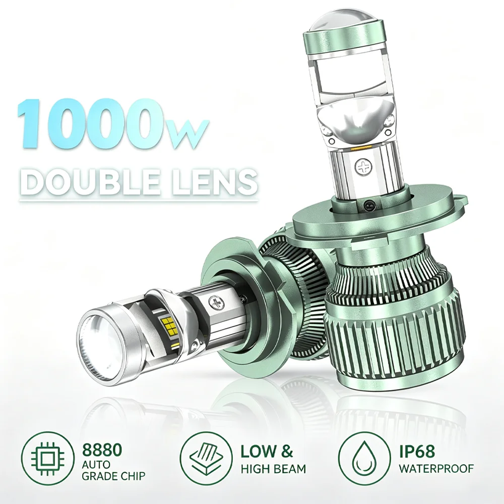 

Super Bright 1000W 1200000LM LED Bulb HB3 H4 H7 LED Projector Lens H11 9005 9006 Canbus Auto Headlight 6000K Mini Fog Lamp 12V