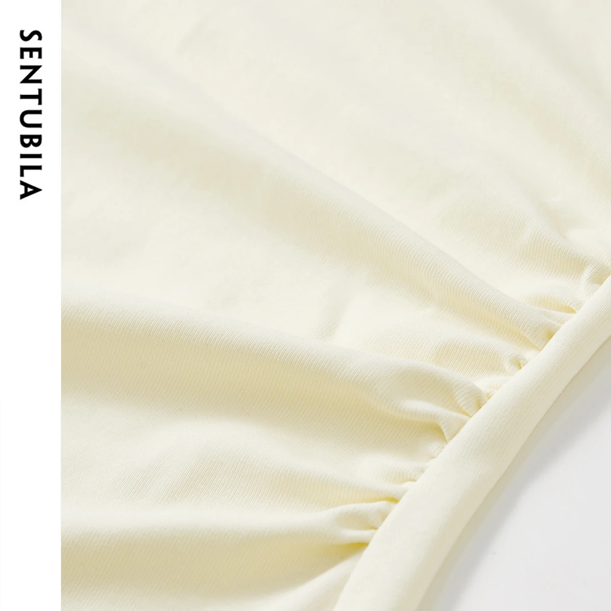 SENTUBILA Sukienka midi damska na lato 2025, łączona, z dekoltem w kształcie litery U, haftowana, dopasowana, codzienna, modna sukienka w kształcie litery A, model 152L59187