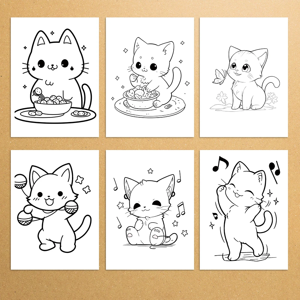 1 buah, buku mewarnai kucing lucu, buku mewarnai remaja, 30 pola berbeda, kertas tebal 100gsm, penghilang stres, hadiah ulang tahun