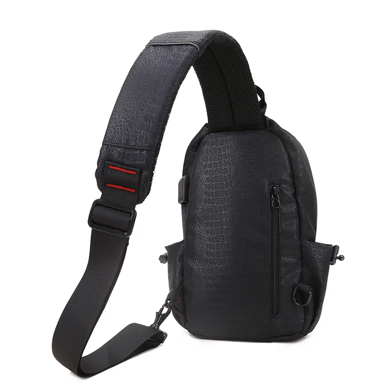 Saco de peito impermeável para homens, carregamento USB, 9.7 ", iPad, Crossbody, masculino, mensageiro, meninos, alta qualidade, Sling, moda, novo