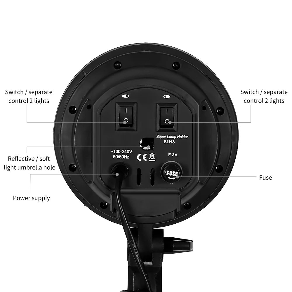 SH 4 Lamp Holders Softbox With 2M Light Stand Photography Accessories  Use in Photo Studio Continuous Lighting Photographic Kit