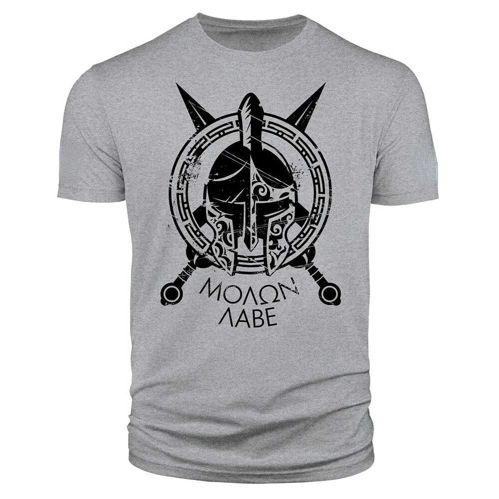 

Футболка Spartan Warrior Molon Labe с американским флагом, 100% хлопок, с круглым вырезом, летняя повседневная мужская футболка с короткими рукавами, размер S-3XL