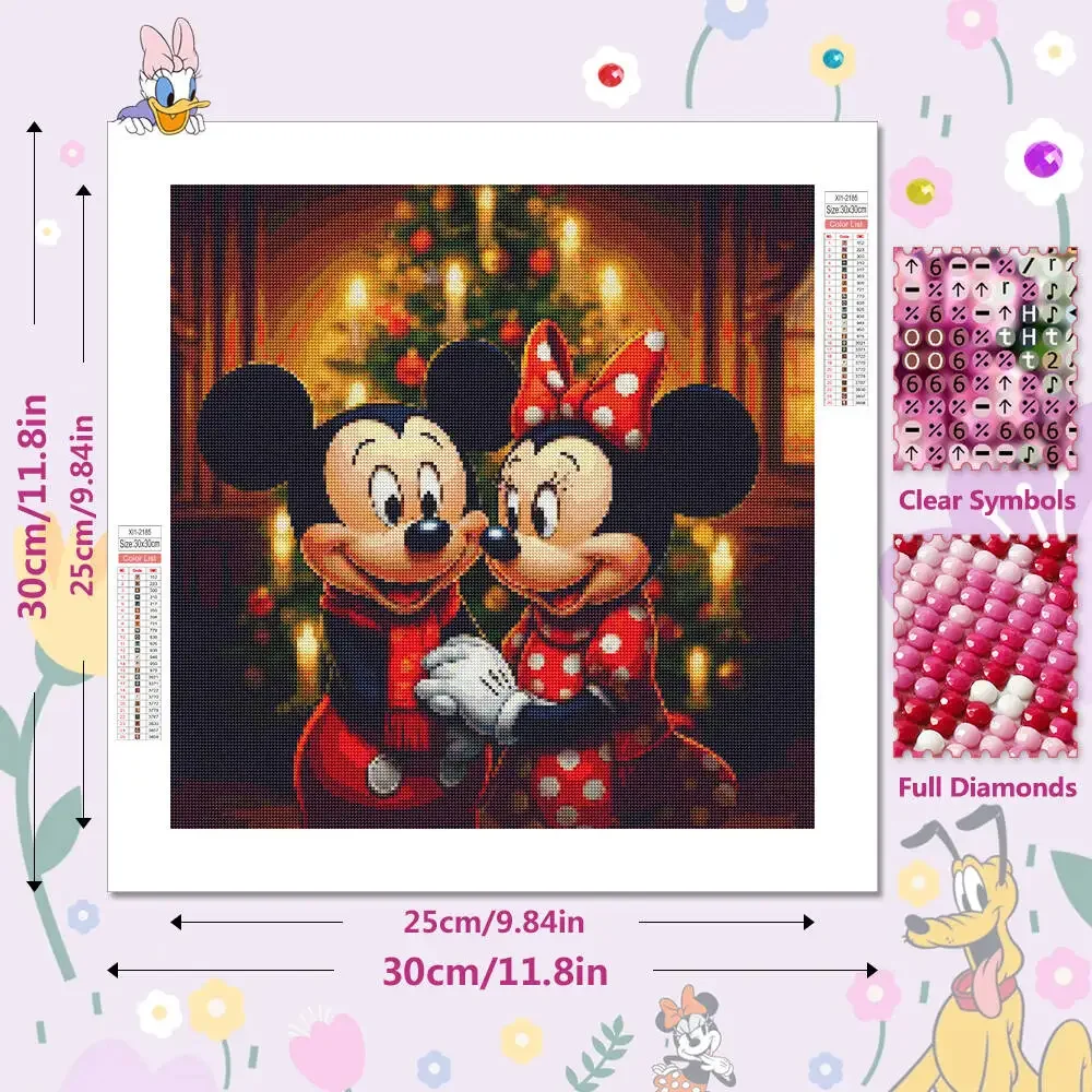 ديزني الماس اللوحة ميكي ميني ماوس الكرتون 5D الحفر الكامل التطريز الحرفية كيت DIY فسيفساء زينة عيد الميلاد للمنزل #2