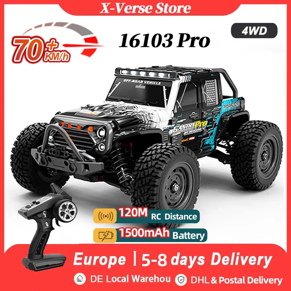 

16103 PRO RC Offroad 4x4 70 км/ч Высокоскоростной радиоуправляемый автомобиль: бесщеточный двигатель 2,4 ГГц, 1:16 4WD Внедорожный альпинистский автомобиль со светодиодной подсветкой