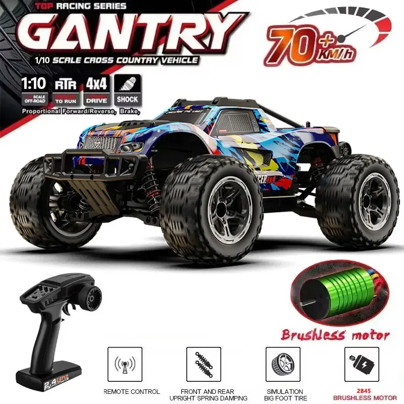 

KF10 1:10 4WD RC Car 4X4 40KM/H 70KM/H Off Road Car 2.4G Высокоскоростной 3S Бесщеточный двигатель RC Раллийный автомобиль Monster Truck Игрушки для взрослых