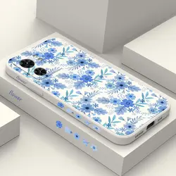 EDGE40 Blue Floral Silicone Phone Case For Motorola Moto EDGE 40Neo 30 40 20 EDGEPLUS E22 E32 E7 E6S E13 E22i E7Plus E20 Cover