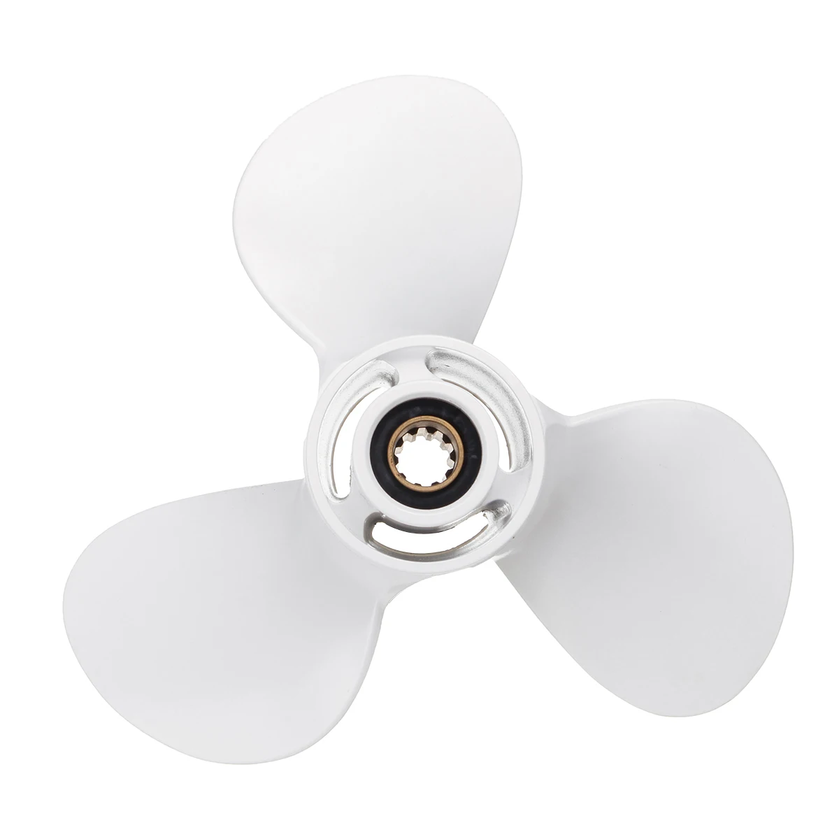 For Yamaha 20-30HP 664-45945-00-EL 9 7/8 x 10 1/2 Outboard Propeller Aluminum Alloy White 3 Blades 10 Spline Tooth R Rotation