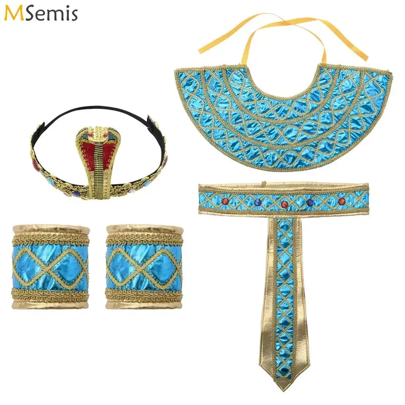 

Egyptian Costume Accessories Adult Egyptian Belt/Collar /King Cane/Pharaoh Snake Headband Women Men Cosplay Egypt King Clothing