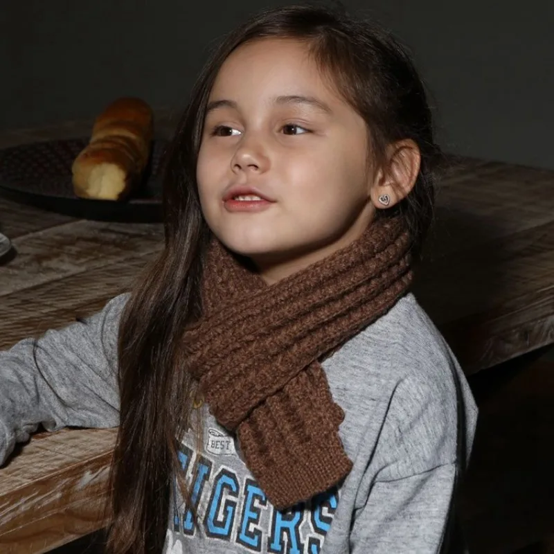 Warm Knitted Scarf for Adults Autumn/winter Children Wool Wheat Ear Scarf