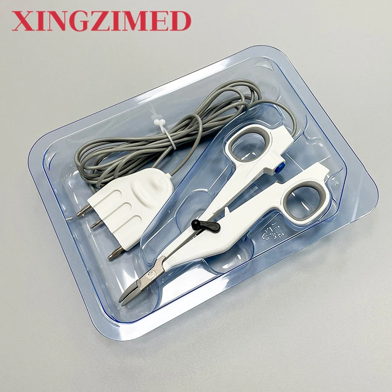 XINGZIMED Pinza Electroquirúrgica de Alta Frecuencia Ligasure para Sellado de Vasos, Tijeras de Mandíbula Pequeña, Compatible con Ligasure Covidien