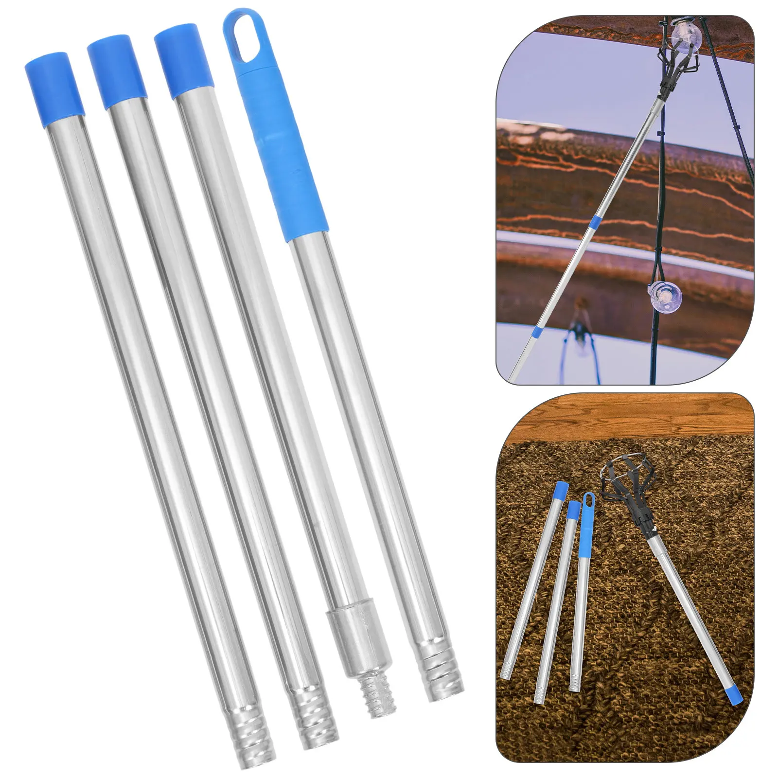 

1 Set Thickened Stainless Steel Ceiling Light Bulb Changer Extension Rod Adjustable Multi-Section Pole for High Ceiling