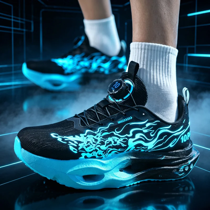 Men Carbon Plate Running Shoes Marathon Racing Breathable Anti Slip Cushioned Sneakers for Long Distance Jogging Sports Training - view 4