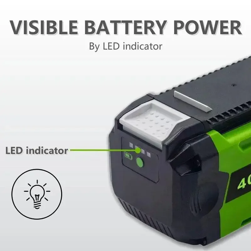 Greenworks 40V 12.0 Ah lithium battery compatible with all Greenworks 40V G-Max instruments