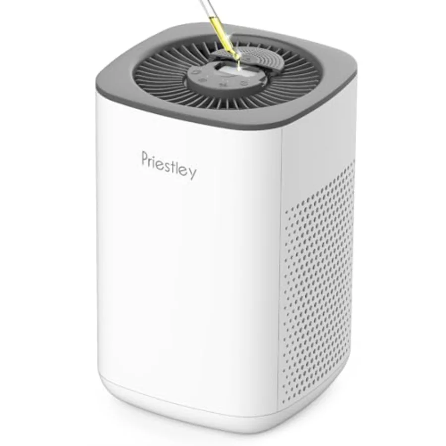 

Air Purifiers for Home Bed Dorm Office Desktop, 20dB Quiet 3-in-1 HEPA Air Purifier with Essential Oil Diffuser, Air Filters Sm