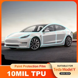 10Mil TPU pellicola protettiva antigraffio per vernice auto per Tesla Model Y 2020 2021 2022 2023 2024 accessori PPF per reggiseno trasparente