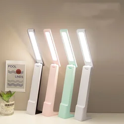 LED Folding Desk Lamp USB Charging Touch Control Dimmable Desktop Eye Protection Reading Study Office Bedroom Bedside Lamp