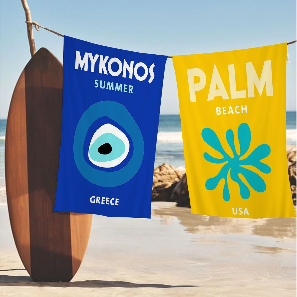 Ibiza Mykonos Tulum Toscana Atenas Madrid Toalla de playa Niños Baño grande Piscina Toalla de playa Microfibra absorbente para viajes de natación