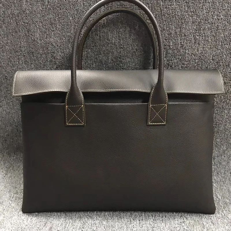 Echt leder Executive Aktentaschen für Männer Business Handtasche Mann Büro Laptop tasche Vintage Kuh Leder männliche Einkaufstasche