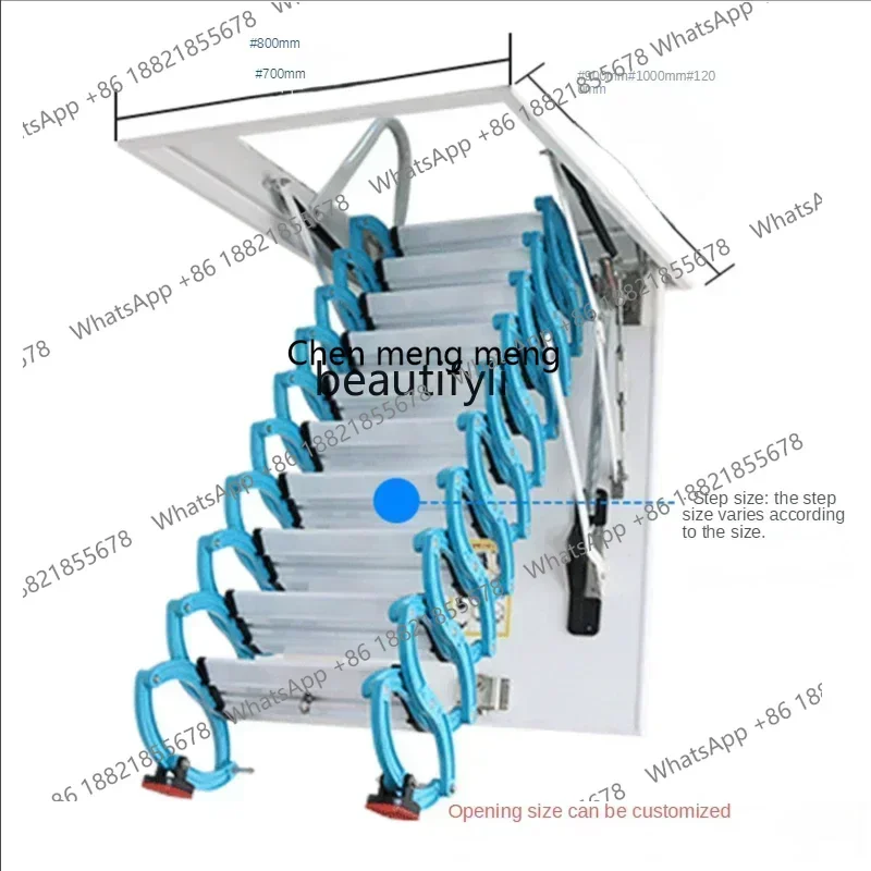 cn8350 LHY A  Yj Attic-Retractable Staircase for Home, Indoor Lifting and Foldable Stretch, Hidden Invisible Ladder, ArmrestSS 8
