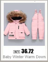 Winter Warm Down Jackets Boys Thicken Jumpsuit Parka Overalls Baby Toddler Girl Clothes Kids Snowsuit Children Clothing Set 2pcs