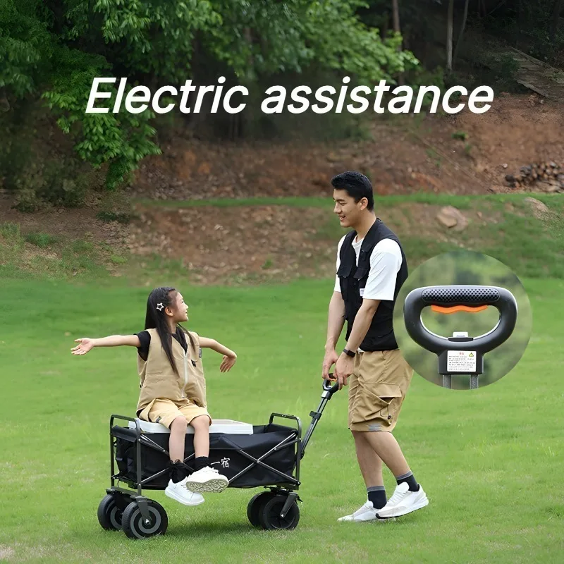 Electric Folding Camping Trolley Powered Collapsible Utility Trolley with Wheels Heavy Duty Picnic Cart Outdoor Camping Tools