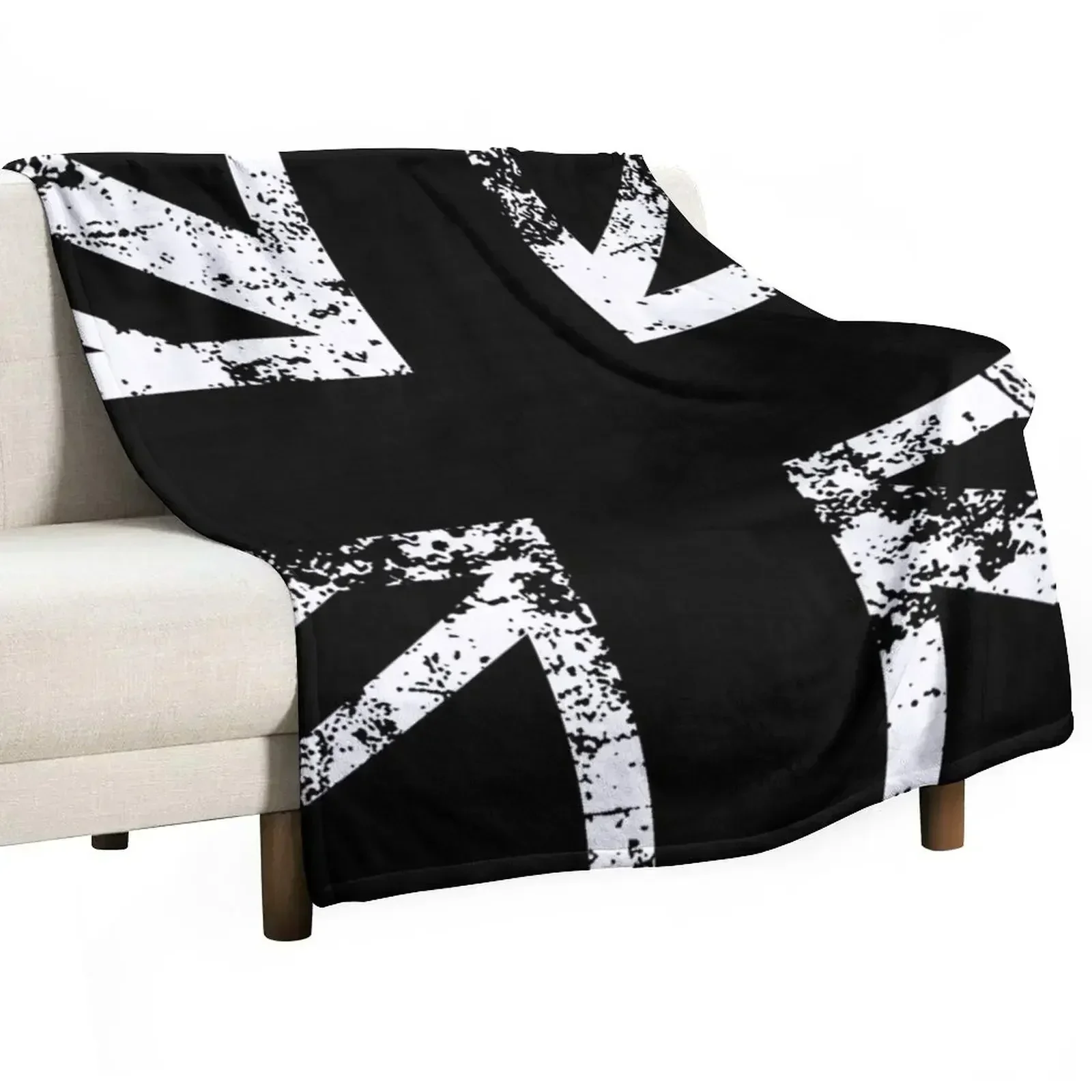 United Kingdom Black Flag Throw Blanket Decorative Soft Throw Blanket for Couch Sofa