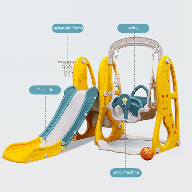 Slide Swing Set Kindergarten Indoor Small Plastic Swing With Slide For Kids 3 in 1 swing and slide