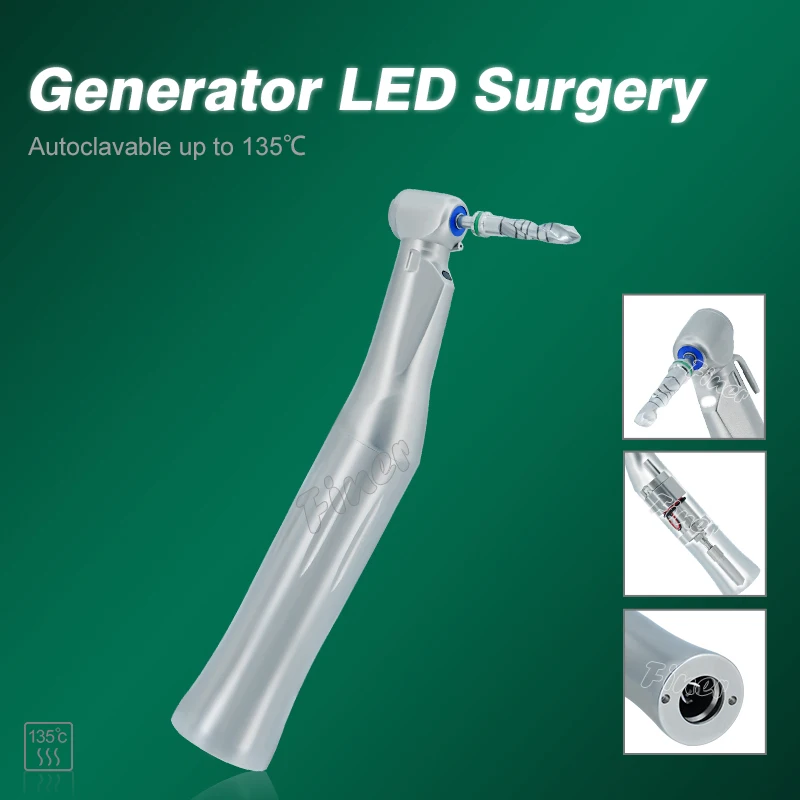 Dental LED 20:1 Implant Contra Angle Handpiece Against Counter Implant Angulo for Dental Implantation Compatible with  SG