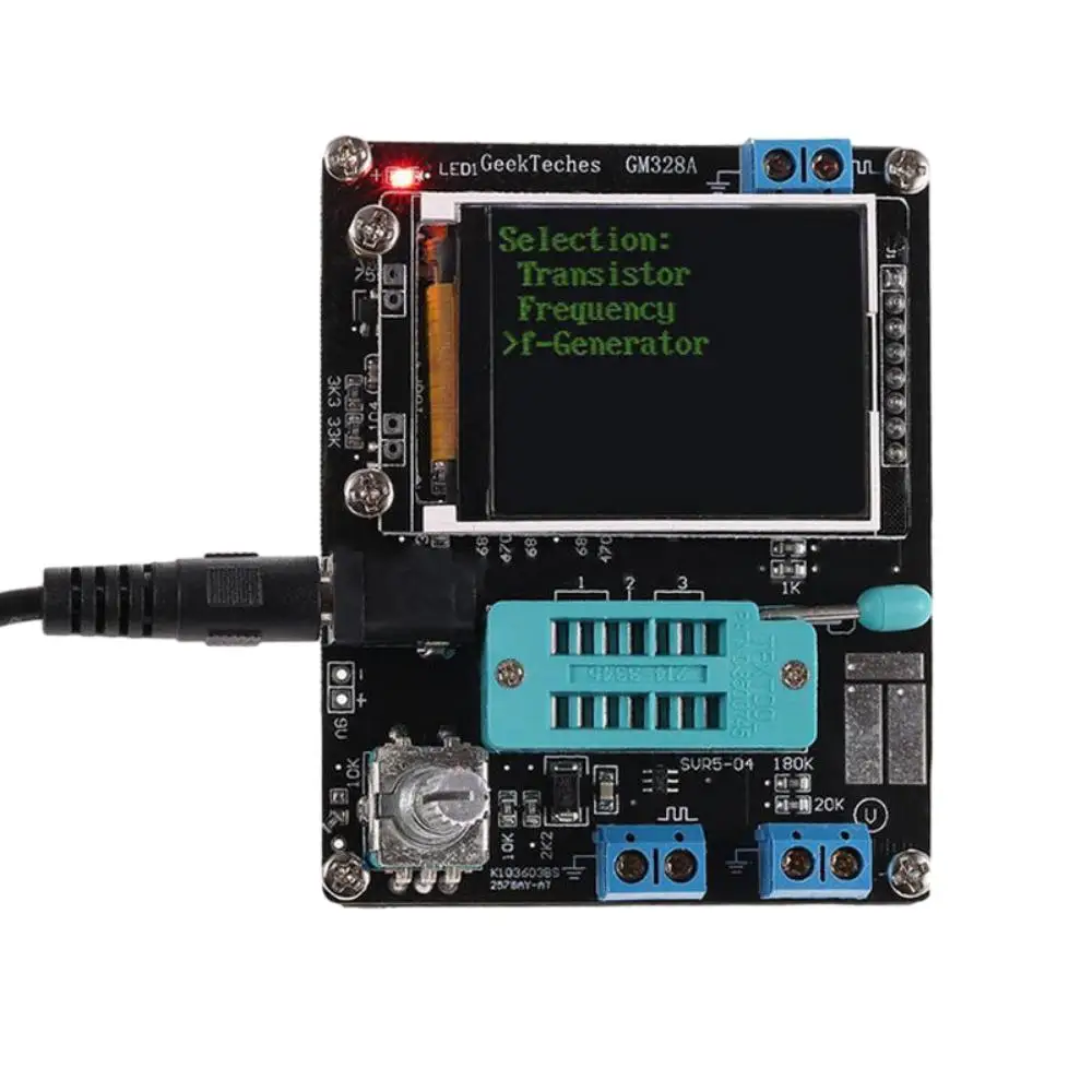 GM328A Transistor Tester Diode Voltage Frequency LCR Meter PWM Square Wave Signal Generator English Version with Green Display