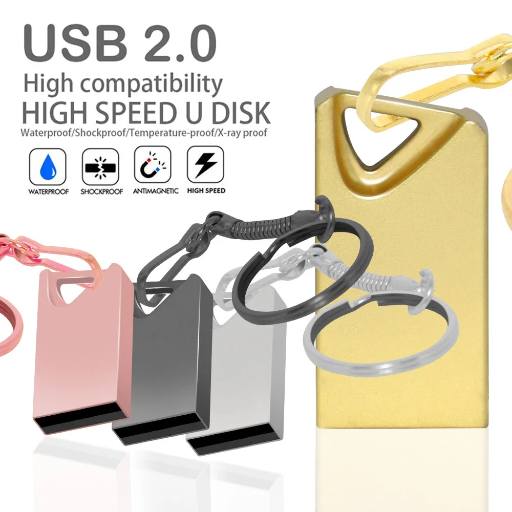 Real Capacity USB Flash Drive Super mini Pen Drive 64GB 32GB 16GB 8GB 4GB Pendrive Waterproof USB2.0 Memory Stick gift