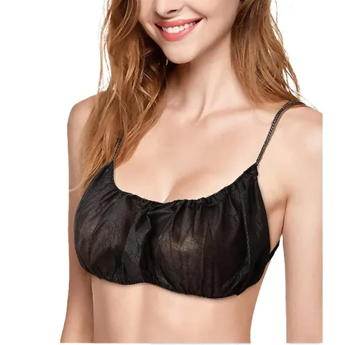 Paquete de 50 sujetadores desechables para mujer, ropa interior desechable individualmente para salón de Spa, ropa interior desechable para bronceado sin sol