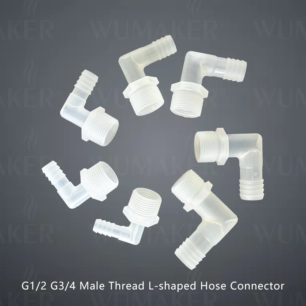 5PCS Plastic G1/2 inch Male Thread Right Angle Elbow Hose Connector DN15 Pagoda Barbed Joint for Water Pump Irrigation Garden