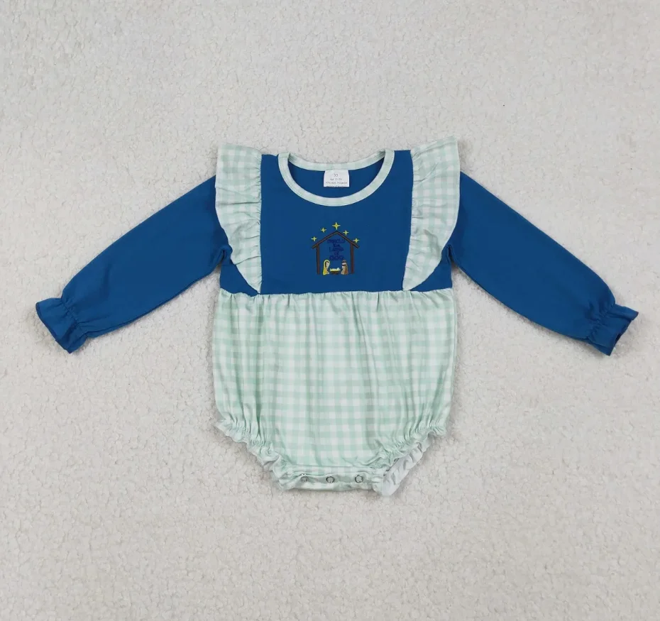 

Christmas Embroidery Clothing Kids Children Long Sleeves Girl Jumpsuit Newborn Toddler Romper