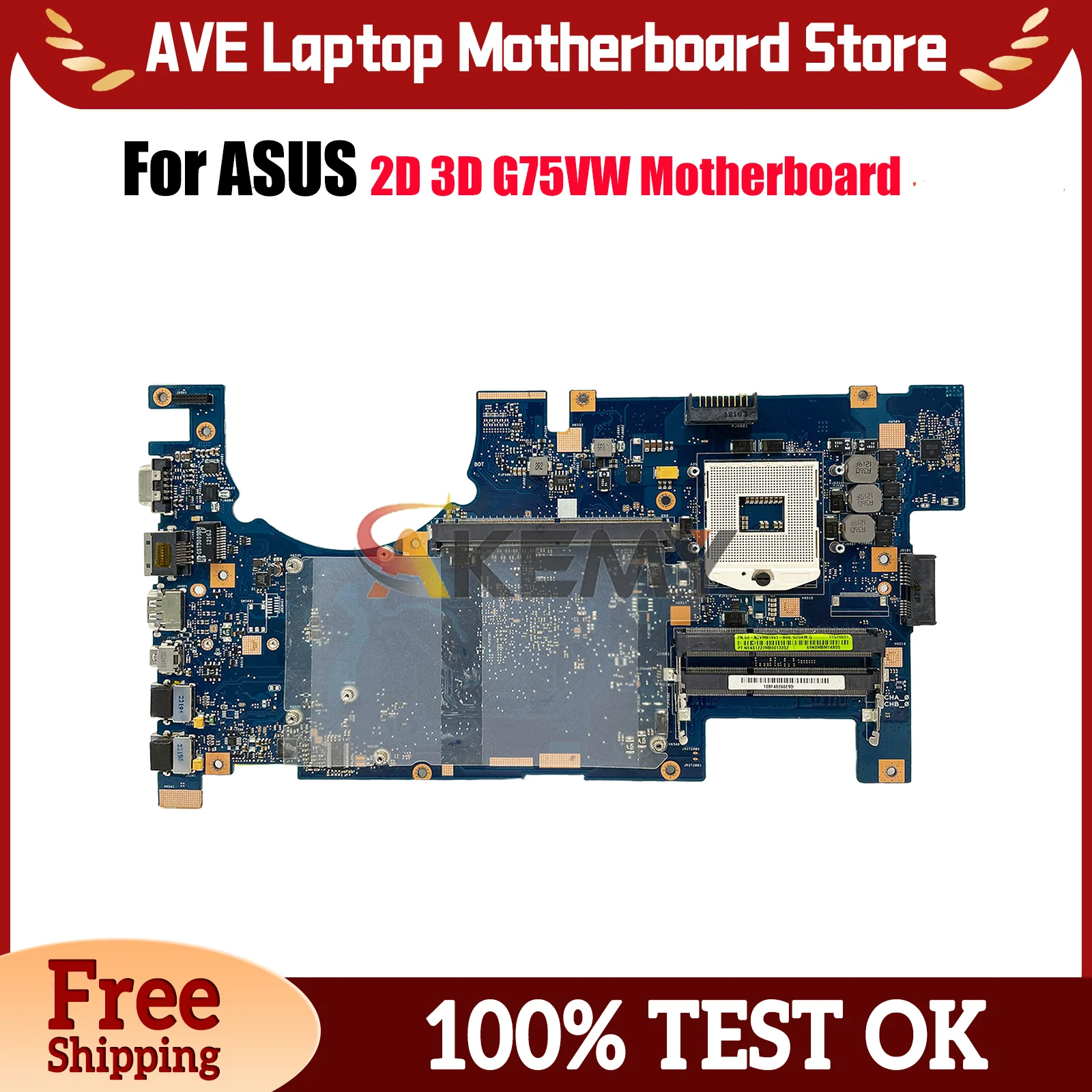 

Материнская плата G75VW 2D для ноутбука ASUS ROG G75VX G75VW G75V, материнская плата для ноутбука Цей товар есть в наличии, 100% тестирование, ОК, быстрая доставка