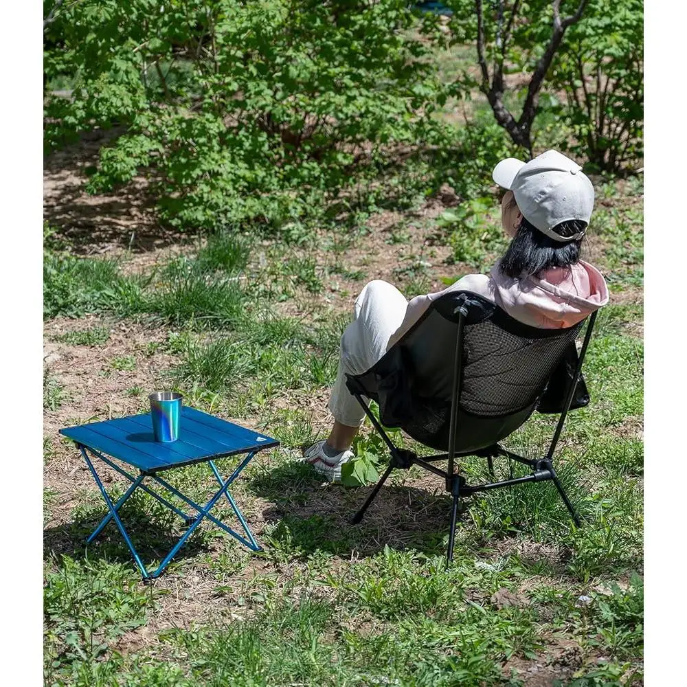 Kursi Pantai Lipat Berkemah Kompak Ultraringan Kaki Anti-tenggelam Jaring Penopang Punggung Ergonomis Kursi Luar Ruangan Ringan Portabel