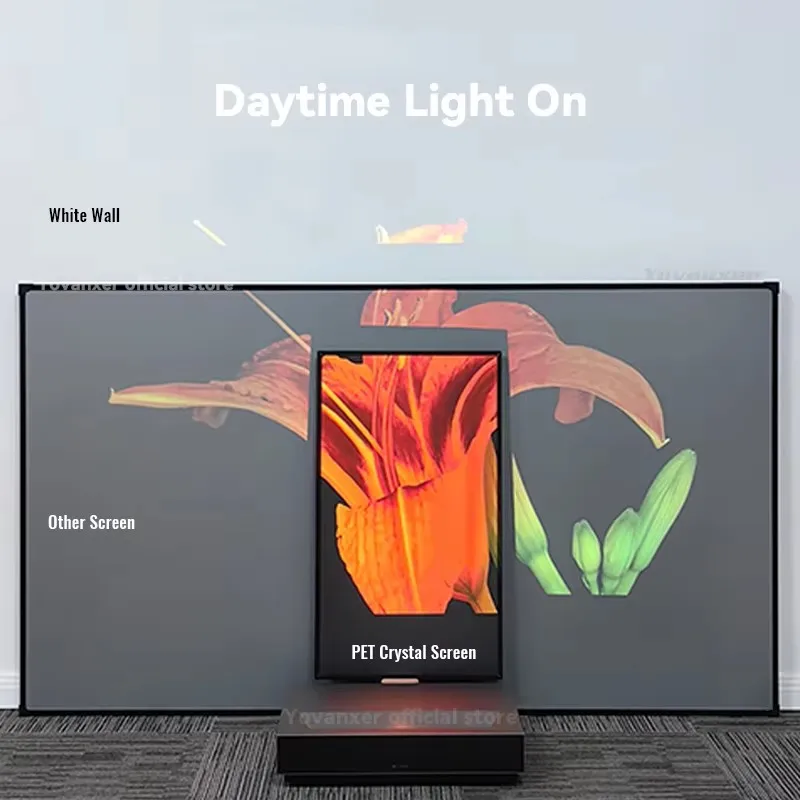 جديد 120 بوصة ALR CLR UST PET كريستال الضوء المحيط رفض شاشة عرض الإطار الثابت لجهاز عرض رمي قصير للغاية