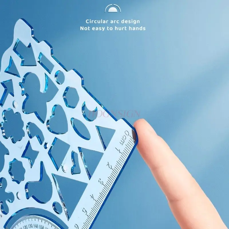 15 Stück/Set Grundschul-Lineal-Schablonen-Lineal-Set, Kreiszeichnung, vielseitiges und vielseitiges Lineal-Set, komplettes Set