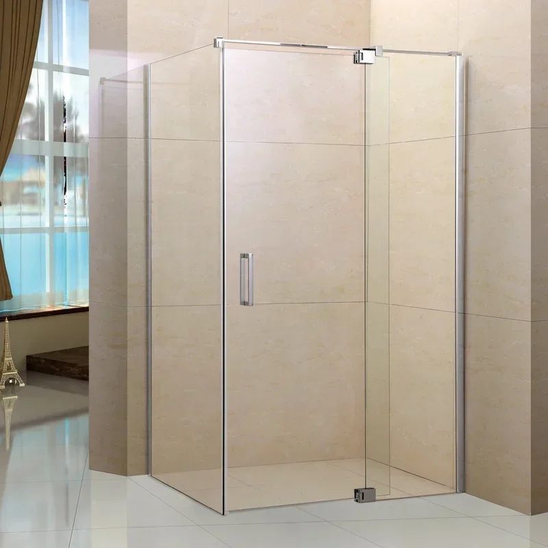 

# Заводская цена Закаленное защитное стекло для ванной комнаты Высокое качество Душевая комната Черная навесная душевая кабина.