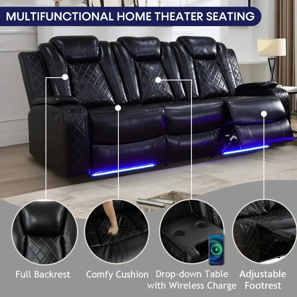 Leather Recliner Sofa Set 3