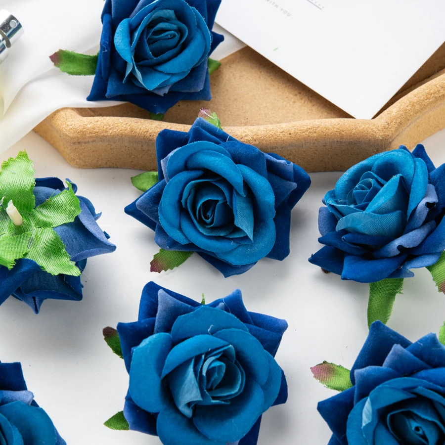 10 Stück künstliche Blumen für Sammelalbum, Neujahrsdekoration, Hochzeit, Outdoor, Garten, Weihnachten, Zuhause, Pralinenschachtel, Flanell, gerollte Rosen – Detail 15