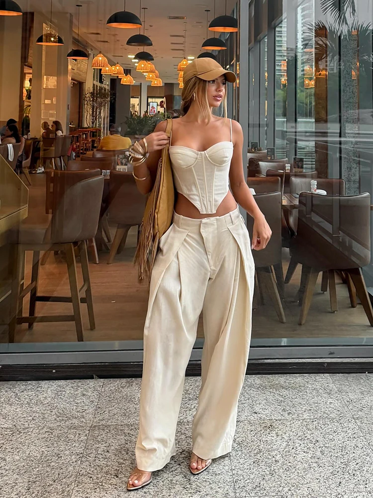 Sewing Vest - Sexy Solid Vest Pants Women's Set