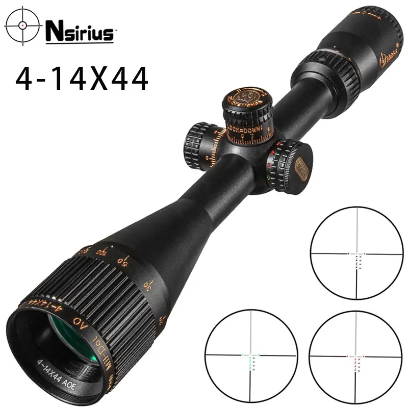 

NSIRIUS 4-14X44 AOE Optics Red Green illuminated Mil Dot Rifle Scope Precision Hunting Scope Air Rifle Scope Outdoor