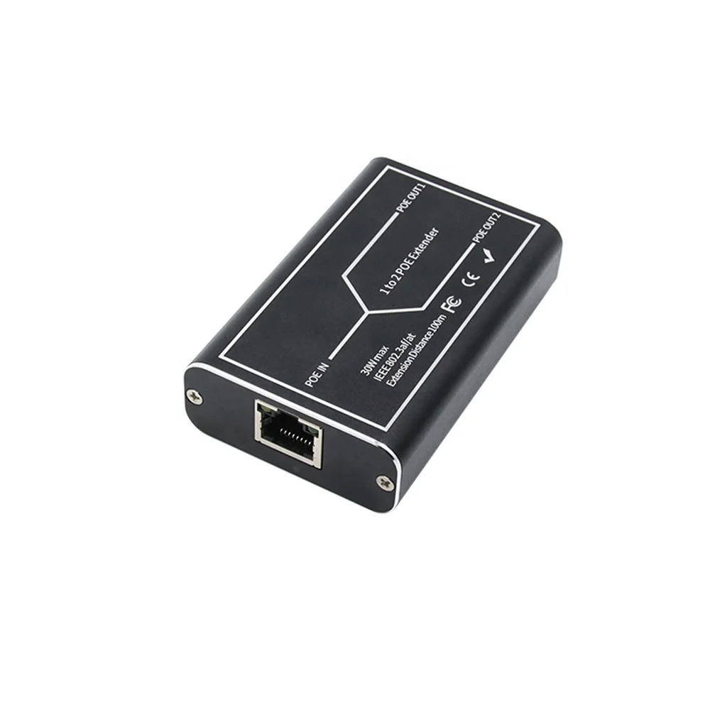 1 To 2 POE Extender10/100mbps Standard Repeater Supports Ieee802.3af/at Power Supply Transmission Signal Over UTP Cable